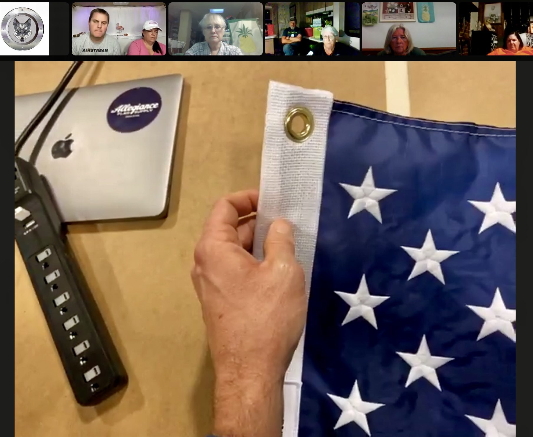 Online Zoom tour of Allegiance Flag Company