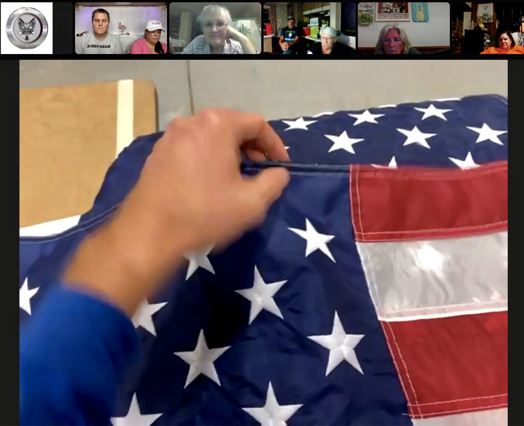 Online Zoom tour of Allegiance Flag Company